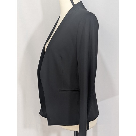 Theory Lana‎ Virgin Wool Blend Open Front Blazer Black Size 4 Career - Picture 4 of 14